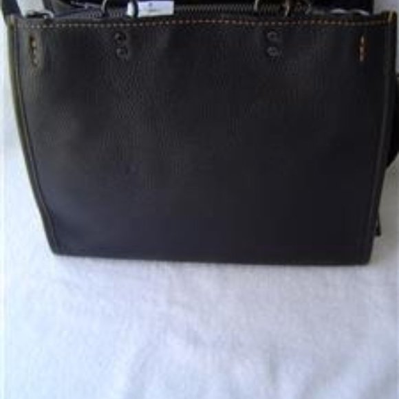 NEW AUTHENTIC COACH BLACK LEATHER PYRAMID EYE ROGUE 30 SATCHEL #46811 - Picture 5 of 15